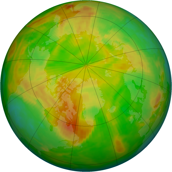 Arctic ozone map for 19 May 1992